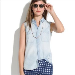 Madewell Chambray Denim Sleeveless Top